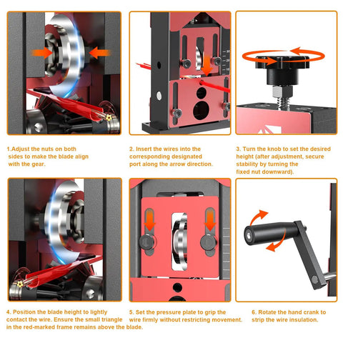 Go-To Manual Wire Stripper Machine For 0.06 To 1.18 Inch Wires 1.5-30 Mm Copper Wire Stripping Tool With Hand Crank or Drill instructions
