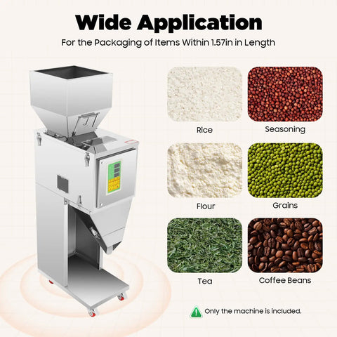 Hustle Ready Automatic Scale Filler Built Like A Tank For Hassle Free Coffee Bean Tea Seed And Grain Bag Packing showing packaging options.