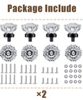 Matte Black Glass Cabinet Knobs Set With Crystal Vintage Drawer Pulls And Dresser Knobs Round 1.5 By 1.4 Inch 16 Pack