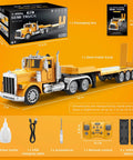 Giant 39.6 Inch RC Semi Trailer Truck For Kids With Lights And Sounds 16 Channel Remote Control Transport Truck Rechargeable