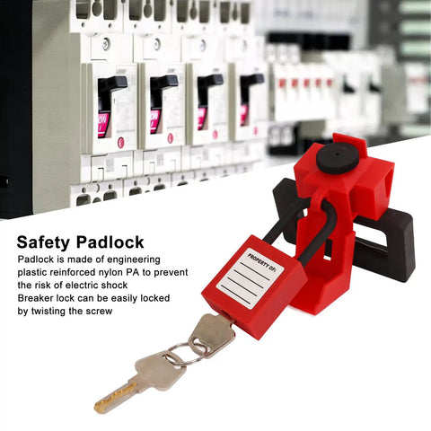 Heavy Duty Nylon Clamp On Breaker Lockout Padlock Kit Universal Tag Out Setup Built Dope For Industrial And Automotive Crews Who Want Straight Up Reliable Safety Locks