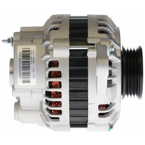 Side view of New 90 Amp 12V Alternator Replacement for Hyundai Accent 1997 to 1999 Elantra 1996 to 2000 Tiburon 1997 to 2001