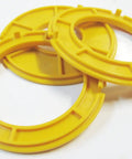 No Sweat Router Table Insert Rings 3 Inch Outside Diameter For Classic Shop Tables Easy Swap Badass Steel Build Perfect Upgrade Knockout Tough Woodworking Replacement Parts in yellow plastic.