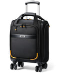 Underseat Carry On Luggage 16 Inch Softside Suitcase With Detachable Spinner Wheels Lightweight Travel Bag For Men And Women Black