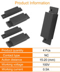 Four Piece Brown Wired Magnetic Reed Switch Surface Mounted NC Sensor Alarm with specifications details