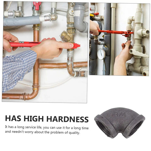 Heavy Duty Iron Hose Connectors 6 Pack Elbow Fittings for Industrial Use Black Couplings in plumbing installation