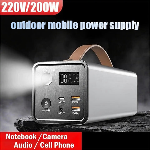 Rugged Portable Power Station With 200W Output For Trail Camping And Emergency Prep with multiple USB ports and compact design.