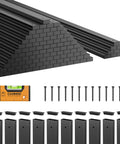 Hella Sturdy 110 Pcs 32 Inch Rectangular Iron Deck Balusters Straight Railing Spindle Kit with screws and hardware.