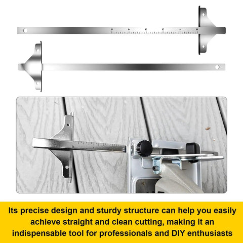 Precision Replacement Circular Saw Fence And Trim Saw Guide For Smooth Straight Cuts Compatible With Dc390k Dw936 Dc300 Dc310 Models close-up view showing sturdy metal structure and measuring scale