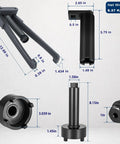 Heavy Duty Marine Lower Unit Repair Kit Featuring Rock Solid Three Piece Bearing Carrier Puller And Drive Shaft Retainer Wrench Set for Outboard servicing, showing tool dimensions and features.