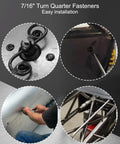 Slick Aluminum Quarter Turn Fasteners With Oval Knobs For Quick Release Panel Mounting displayed during easy installation.