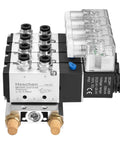 4V210-08 4 Solenoid Pneumatic Valve Kit DC24V, PT1/4 ports, 5/2 position, with manifold, muffler, quick fittings for air control