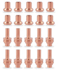 20Pcs MAX20 Plasma Cutter Consumables Kit with nozzle tips and electrodes in copper for smooth accurate cuts.