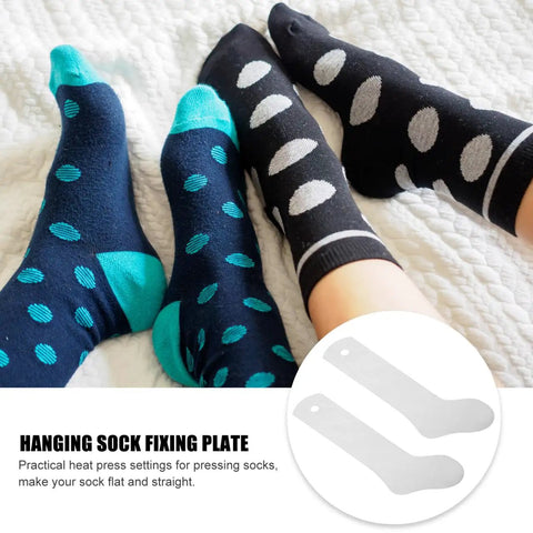 Colorful polka dot socks with Lightweight Aluminum Sock Fixing Board 11.02 Inch For Heat Press Sublimation Sock Jig illustration.
