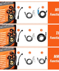 Do It All 270 Amp MIG TIG ARC Welder With 110 220V Inverter LCD Display Portable Wire Feed Kit showing MIG, TIG, MMA functions