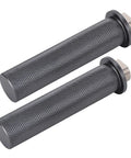 Two Pack Nineteen Millimeter Aluminum Clamp Tenons For Woodworking Tables And Table Holes, textured surface and end cap detail