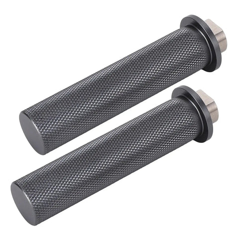 Two Pack Nineteen Millimeter Aluminum Clamp Tenons For Woodworking Tables And Table Holes, textured surface and end cap detail