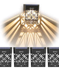 Halloween Solar Deck Lights Outdoor Waterproof LED Garden Decor 4 Pack For Posts Patio Front Door Steps Stairs Pool And Yard In Warm White Easy Install Solar Fence And Path Lights