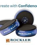 Bench Cookie Plus Work Grippers 4 Pack, blue and black, high-friction pads, used for non-clamp support in woodworking.
