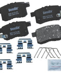Bendix Priority1 ceramic rear brake pads for Acura TSX (2009–2014) and Honda Accord (2008–2017), includes clips.