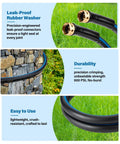 12 Ft Lead In Garden Hose With Five Eighth Inch Aluminum Female To Female Fittings Flexible No Kink Design Swivel Handle