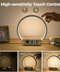 Bedside Lamp With Qi Wireless Charging Pad And Touch Dimmer LED Desk Reading Lamp With Three Color Modes Eye Caring Light
