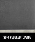 Close-up of charcoal soft pebbled topside on 2 Pack Cushioned Kitchen Floor Mats, 17x29 And 17x59, Waterproof And Stain Resistant, Half Inch Thick Anti Fatigue Mat For Standing Desk, Ergonomic Foam Support.