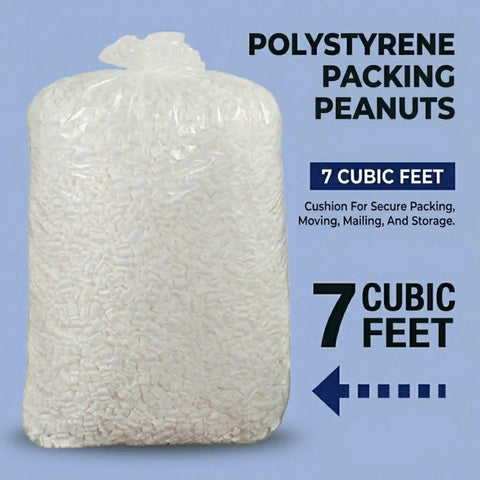 Noodle Shaped Loose Fill Packing Peanuts For Shipping 7 Cubic Feet Of White Polystyrene Cushioning And Lightweight Protection For Your Fragile Stuff In Transit