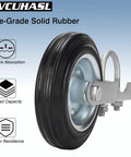 Heavy Duty Gate Wheel Set For Metal Fence Gates, Fits 1 5/8 To 2 Inch Frames, 6 Inch Gate Helper Wheels, close-up of wheel