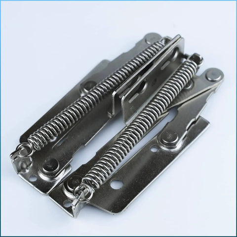80 Degree Bench Seat Hinge Pair Heavy Duty Steel Cabinet Door Hardware For Toy Box Chest Lid Support And Folding Furniture Sofa Bed Bridge Shaped Spring Hinges Lifting Bracket Silver