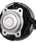 Rear Wheel Hub And Bearing Assembly Direct Fit For 2008 2012 Dodge Grand Caravan, 2008 2012 Chrysler Town And Country, And 2009 2012 VW Routan With ABS 5 Lug Easy Install Replacement Part - top view close-up