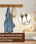 Ten Pack Vintage Metal Wall Hooks Set With Bronze Finish Boho Style Decorative Hangers in living room, jacket and hat hanging