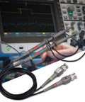 Oscilloscope Probe Kit 100MHz With 10 To 1 And 1 To 1 Switchable Bandwidth Clip Probes; BNC to minigrabber; interchangeable tips.