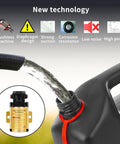 Heavy Duty 12V Electric Fuel Transfer Pump 120 GPH Grab And Go Gasoline And Diesel Siphon Kit With 13 Ft Cigar Plug Plus Clamps filling fuel can.