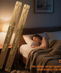 Heavy Duty Long Folding Butt Hinges In Classic Antique Bronze Finish Pack Of Four Rock Solid Iron Hardware Built Tough For Wood Doors Window Shelves And DIY Projects No Hassle Mounting Kit Included displayed beside a sleeping person.