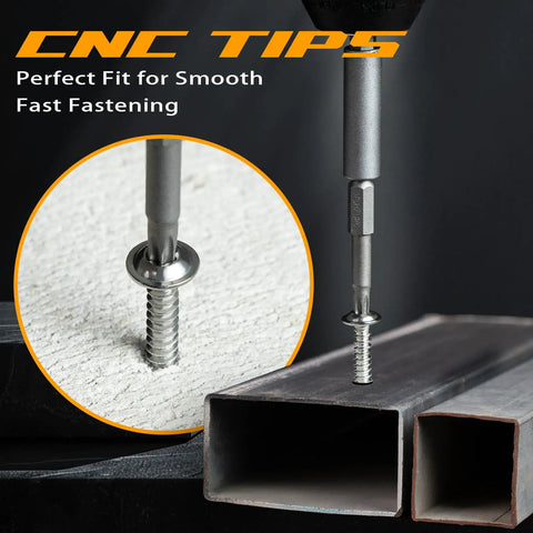 2 Inch Magnetic T30 Torx Bits Set With One Quarter Inch Hex Shank, S2 Steel Screwdriver Bits in action fastening metal sheet