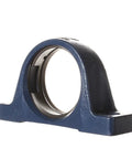 SY 510 M Unit Ball Pillow Block Bearing Housing for precise linear motion shown from side angle