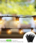 Outdoor String Light Hanging Kit With 250 Ft Nylon Coated 304 Stainless Wire Rope Turnbuckles And Hooks Easy Install All In One Guide Wire Set For Garden Patio Backyard Decor Weddings Cafes And Indoor Displays with hanging light bulbs and zip ties in packaging.