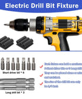 Four Pack Drill Bit Holder Tool Holster For Impact Drivers And Drills With Adhesive Drill Add On And Easy Access To Six Driver Bits
