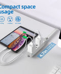 Ultra Slim Flat Plug Extension Cord With Six Foot Cable Three Grounded Outlets For Home Office And Travel 13A 1625W ETL Listed