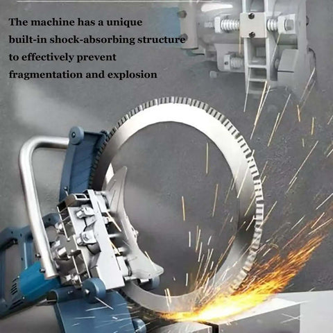 Kickass Heavy Duty Electric Ring Saw With Rolling Pulley Portable Wall Chaser Machine 8800W Motor 3000 RPM 290 MM Max Cut Depth showing shock-absorbing feature.