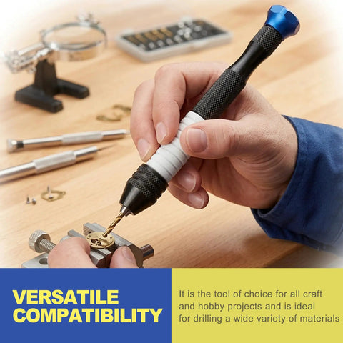 Top Notch Pen Style Pinvice And Micro Drill Bit Set, 26 Pc Hss Handheld Manual Kit for detailed drilling in hobby projects.