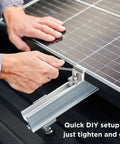 Installing a 10 Pack Adjustable 35-50mm Solar Panel End Clamp Mounting Brackets In Anodized Aluminum Z Bracket Kit