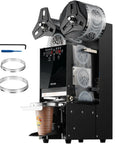 No Fuss Fully Automatic Cup Sealer Pumping Six Hundred Cups Hour With Digital Control Panel sealing PP PE film for boba shops.