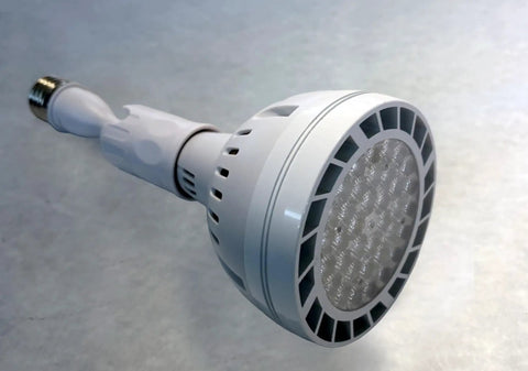 Close-up of a single bulb from the Art Studio LED Smart Bulbs Six Pack With Remote, 1260 Lumens, True Color Lighting