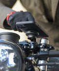 Anti Vibration Module SPC Plus Accessory For Smartphones, mounted on a motorcycle, showing secure mounting with real vibration reduction