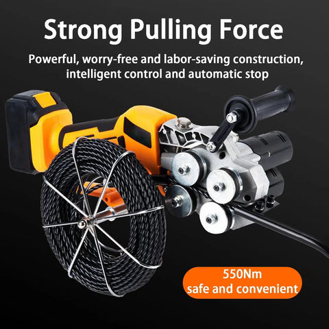 Cordless Wire Threading Tool With Lithium Battery Dual Motor Stringing Machine Variable Speed, featuring a black wire coil and durable construction.
