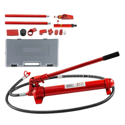 Heavy Duty Hydraulic Jack Kit 6 10 12 20 Ton For Auto Sheet Metal Repair And Frame Straightening with case and attachments