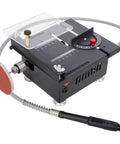 Badass Mini Table Saw With Slick Adjustable Speed And Precision Tilt Angles For Rapid Wood Cutting Sanding Engraving And Drilling On Tight Crafting Jobs, compact design, clear ruled surface, versatile features.