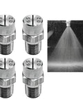 4 Pack 65 Degree Flat Fan Spray Nozzles 1/8 NPT Stainless Steel 304 Rust Resistant High Temp Durable Industrial Sprayers With Clog Proof Internal Channels For Smooth Even Coverage And Long Lasting Performance, 304 stainless nozzles and spray pattern